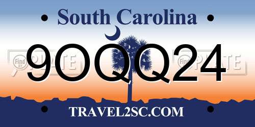 9OQQ24 South Carolina License Plate