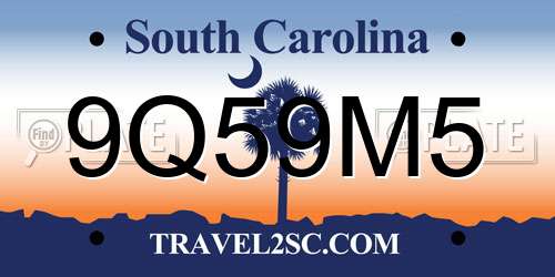 9Q59M5 South Carolina License Plate