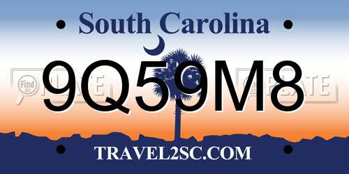 9Q59M8 South Carolina License Plate