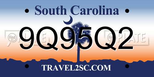 9Q95Q2 South Carolina License Plate
