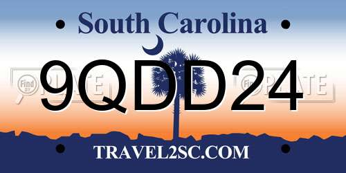 9QDD24 South Carolina License Plate