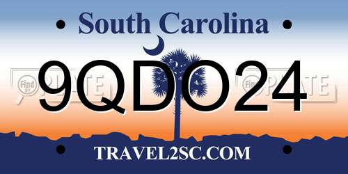 9QDO24 South Carolina License Plate