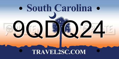 9QDQ24 South Carolina License Plate