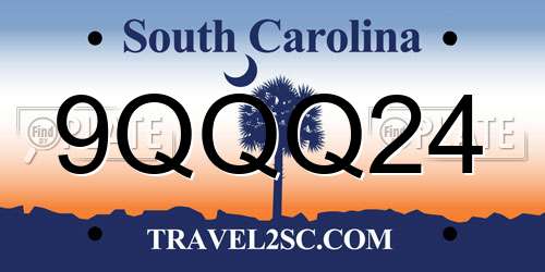 9QQQ24 South Carolina License Plate