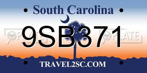9SB371 South Carolina License Plate