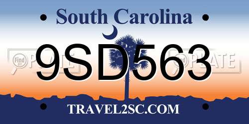9SD563 South Carolina License Plate