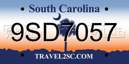 9SD7057 South Carolina License Plate