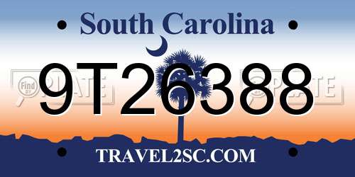 9T26388 South Carolina License Plate