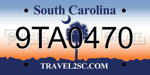 9TA0470 South Carolina License Plate