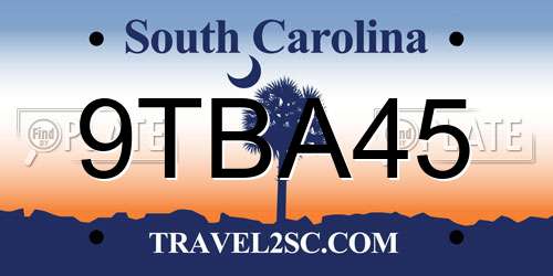9TBA45 South Carolina License Plate