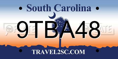 9TBA48 South Carolina License Plate