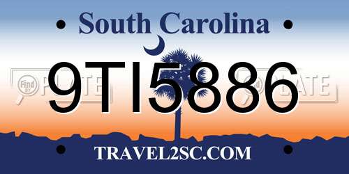 9TI5886 South Carolina License Plate