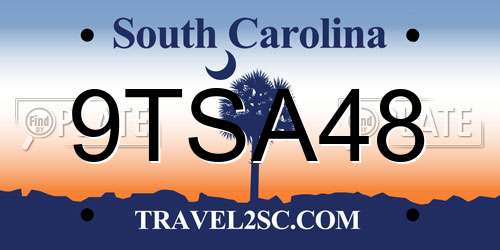 9TSA48 South Carolina License Plate