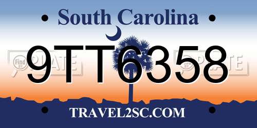 9TT6358 South Carolina License Plate