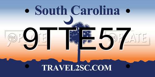 9TTE57 South Carolina License Plate