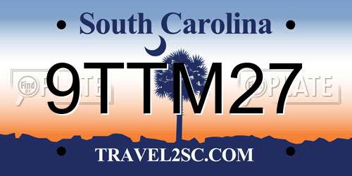 9TTM27 South Carolina License Plate
