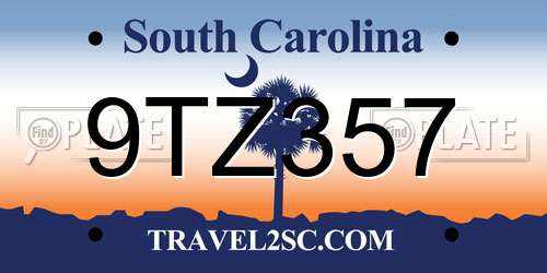 9TZ357 South Carolina License Plate
