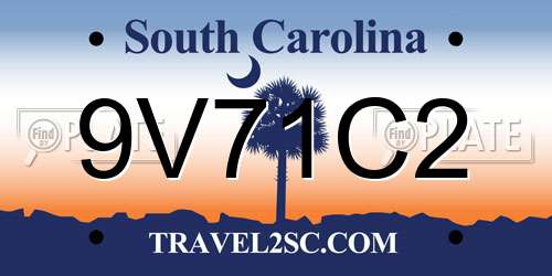 9V71C2 South Carolina License Plate