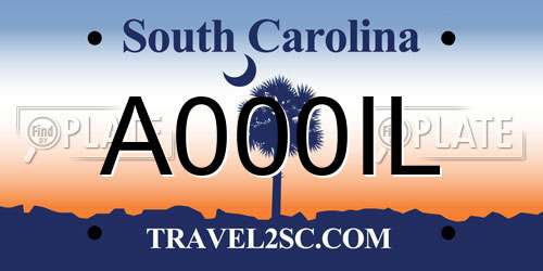 A000IL South Carolina License Plate