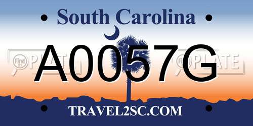 A0057G South Carolina License Plate