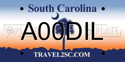 A00DIL South Carolina License Plate