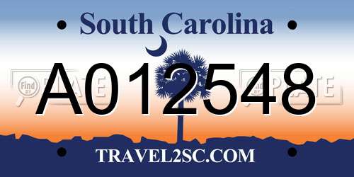 A012548 South Carolina License Plate
