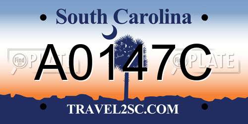 A0147C South Carolina License Plate