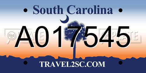 A017545 South Carolina License Plate