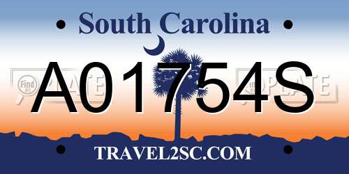 A01754S South Carolina License Plate
