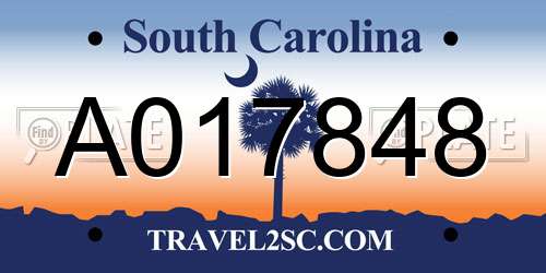 A017848 South Carolina License Plate