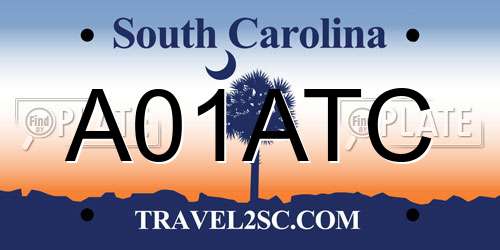 A01ATC South Carolina License Plate