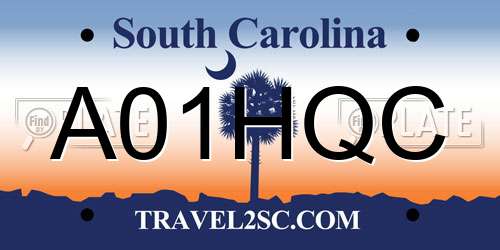 A01HQC South Carolina License Plate