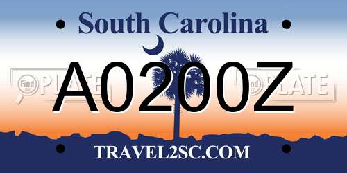 A0200Z South Carolina License Plate