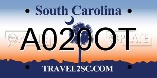 A020OT South Carolina License Plate