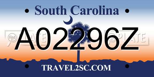A02296Z South Carolina License Plate