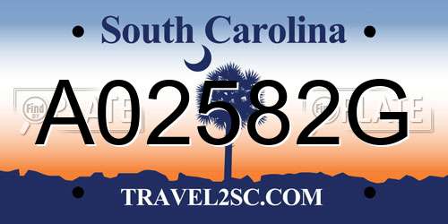 A02582G South Carolina License Plate