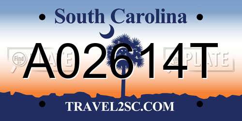 A02614T South Carolina License Plate