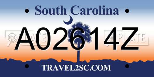A02614Z South Carolina License Plate
