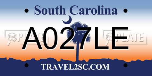 A027LE South Carolina License Plate