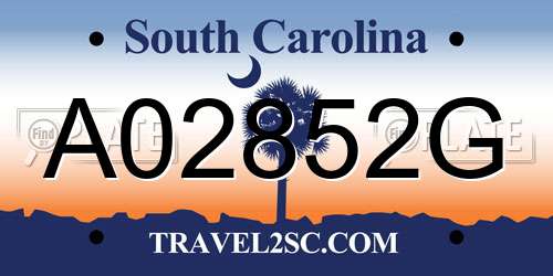 A02852G South Carolina License Plate