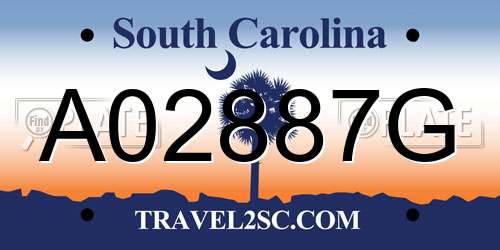 A02887G South Carolina License Plate