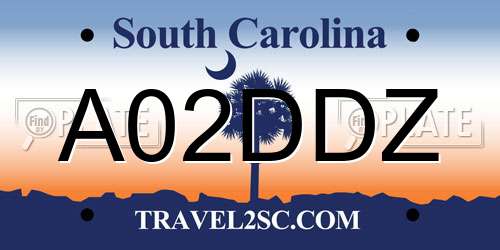 A02DDZ South Carolina License Plate