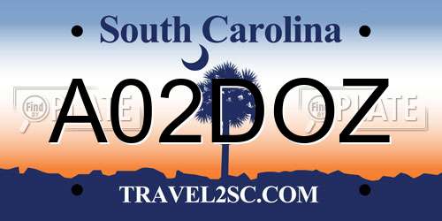 A02DOZ South Carolina License Plate