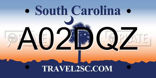 A02DQZ South Carolina License Plate