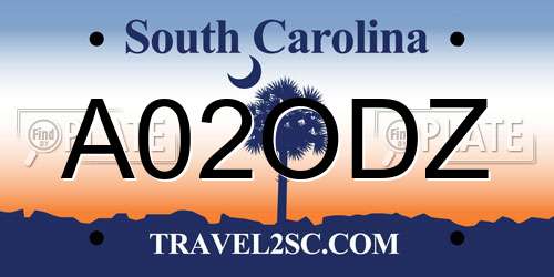A02ODZ South Carolina License Plate