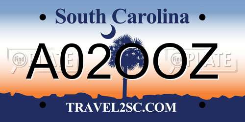 A02OOZ South Carolina License Plate