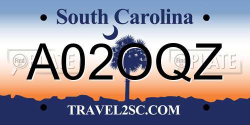A02OQZ South Carolina License Plate