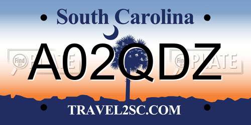 A02QDZ South Carolina License Plate