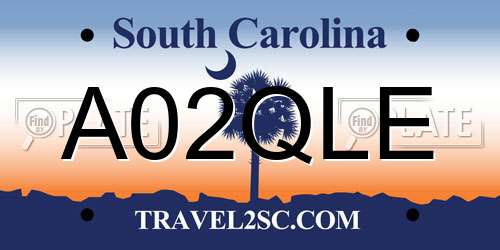 A02QLE South Carolina License Plate