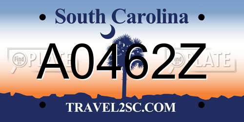 A0462Z South Carolina License Plate